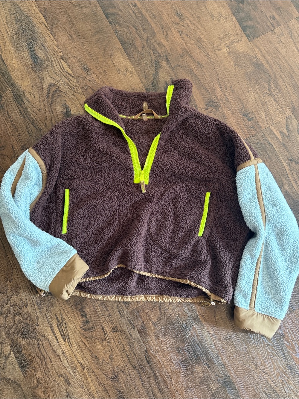 Free People Mountain High 1/2 zip Colorblock Pullover Jacket